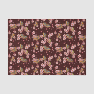 Schmetterlinge und Kirschblossom Duschen Maroon Seidenpapier