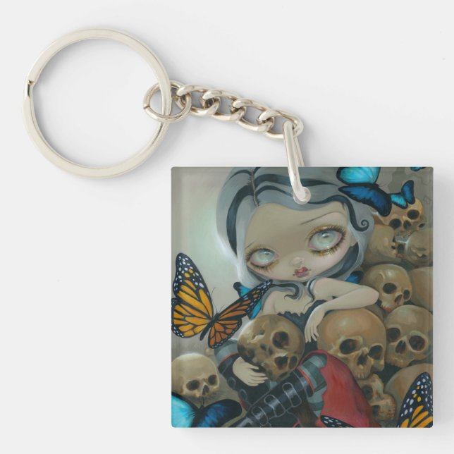 "Schmetterlinge und Knochen" Keychain Schlüsselanhänger (Vorderseite)