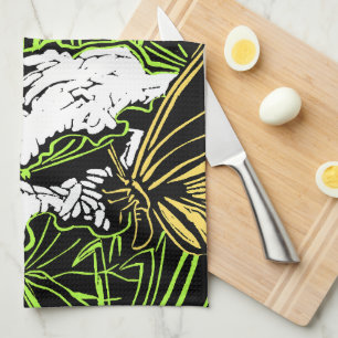 Schmetterlinge und Königin Anne's Lace Geschirrtuch