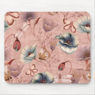 Schmetterlinge und Libellen auf Poppies Mousepad