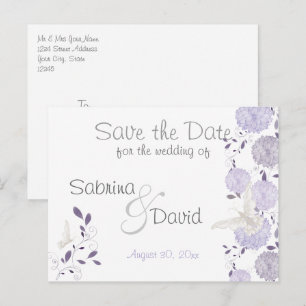 Schmetterlinge und Lilac Chrysanthemum Save the Da Ankündigungspostkarte