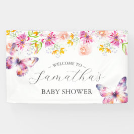 Schmetterlinge und Lullabies Baby Duschzeichen Banner