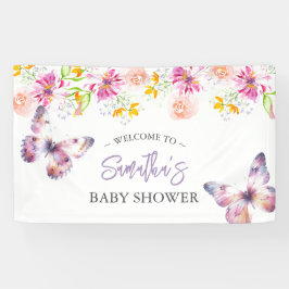 Schmetterlinge und Lullabies Baby Duschzeichen Banner