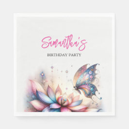 Schmetterlinge und Lullabies Baby Shower Watercolo Serviette