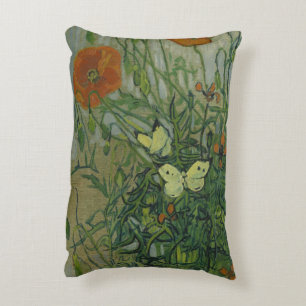 Schmetterlinge und Mohn von Vincent van Gogh Dekokissen