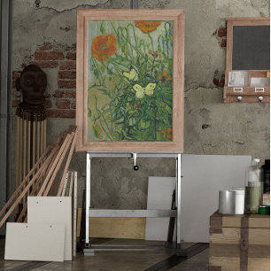Schmetterlinge und Mohn von Vincent van Gogh Poster