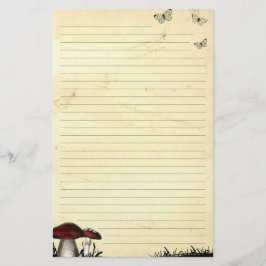 Schmetterlinge und Mushroom-Beton Alte Papiergesch Briefpapier