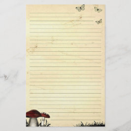 Schmetterlinge und Mushroom-Beton Alte Papiergesch Briefpapier