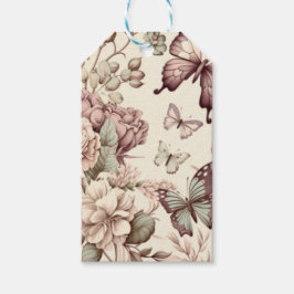 Schmetterlinge und pastellfarbene Blume Geschenkanhänger