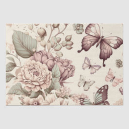 Schmetterlinge und pastellfarbene Blume Seidenpapier