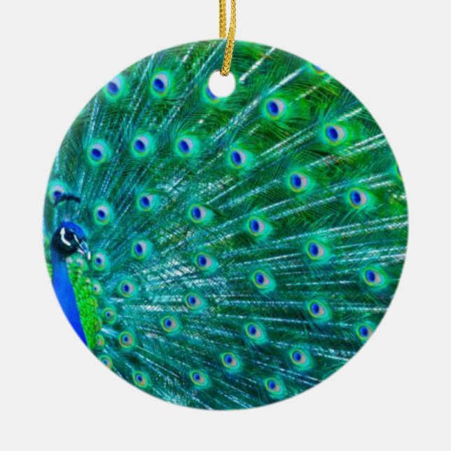 Schmetterlinge und Pfau Keramikornament (Vorne)