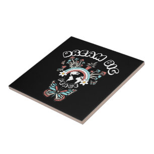 Schmetterlinge und Pilze Träumen Große positive In Fliese