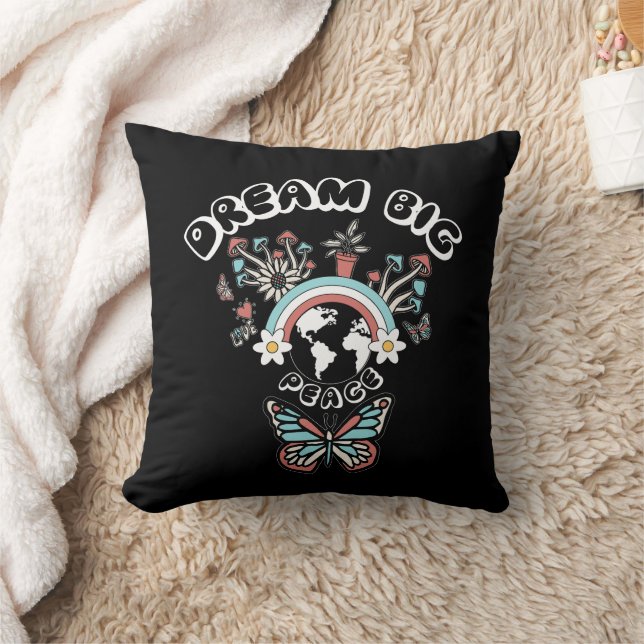 Schmetterlinge und Pilze Träumen Große positive In Kissen (Decke)