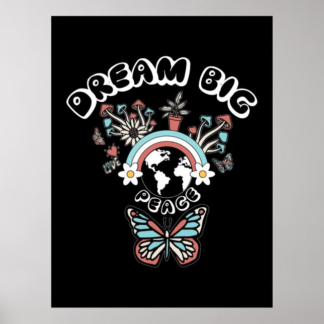 Schmetterlinge und Pilze Träumen Große positive In Poster (Vorne)