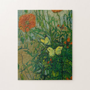 Schmetterlinge und Poppies, 1889 von Vincent van G Puzzle