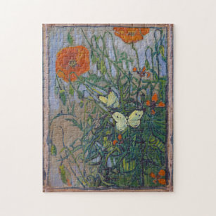 Schmetterlinge und Poppies von Vincent van Gogh Puzzle
