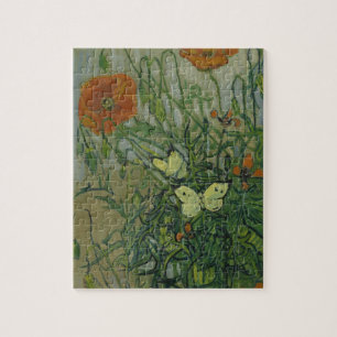 Schmetterlinge und Poppies von Vincent van Gogh Puzzle