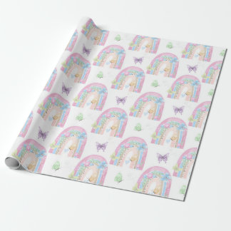 Schmetterlinge und Regenbogen Geschenkpapier