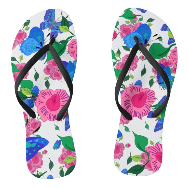 Schmetterlinge und Rose Flip Flops (Fußbett)