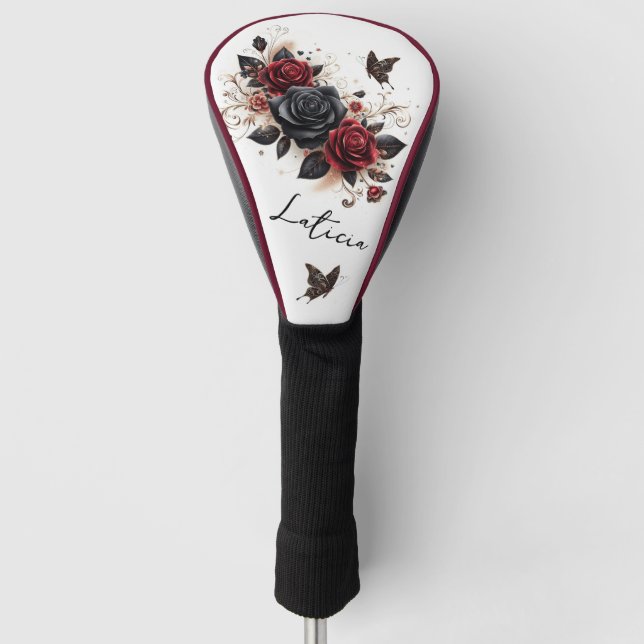 Schmetterlinge und Rose Golf Headcover (Vorderseite)