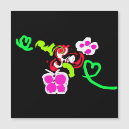 Schmetterlinge und Rosen Valentinstag  Magnetkarte