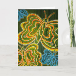 Schmetterlinge und Streifen-Gruß-Karte Karte