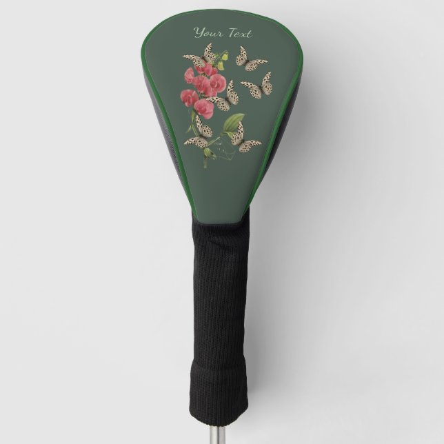 Schmetterlinge und süße Erbsen-Blume Golf Headcover (Vorderseite)