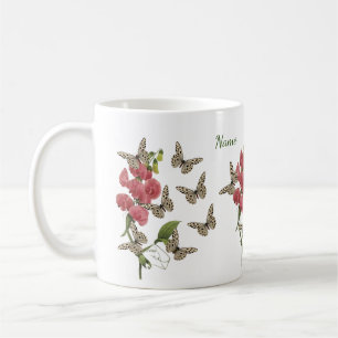 Schmetterlinge und süße Erbsen-Blume      Kaffeetasse