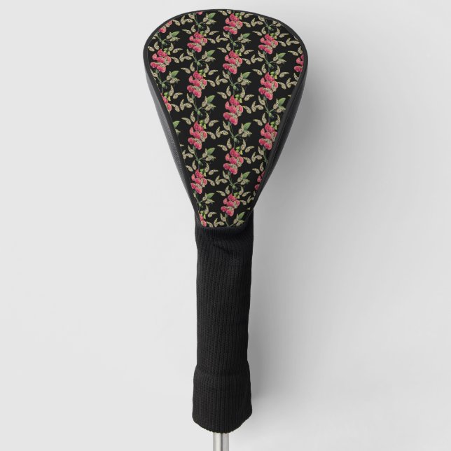 Schmetterlinge und süße Erbsen-Blume schwarz Golf Headcover (Vorderseite)
