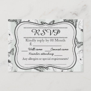 Schmetterlinge und Totenköpfe RSVP-Karte RSVP Karte