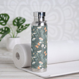 Schmetterlinge und Wildblumen auf dem Schlachtfeld Trinkflasche