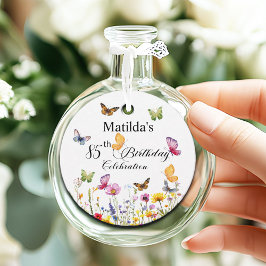 Schmetterlinge und Wildblumen Elegant 85. Geburtst Geschenkanhänger