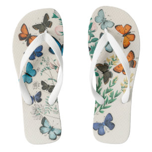 Schmetterlinge, Vintage-Illustration Flip Flops