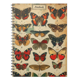 Schmetterlinge Vintage Notizblock