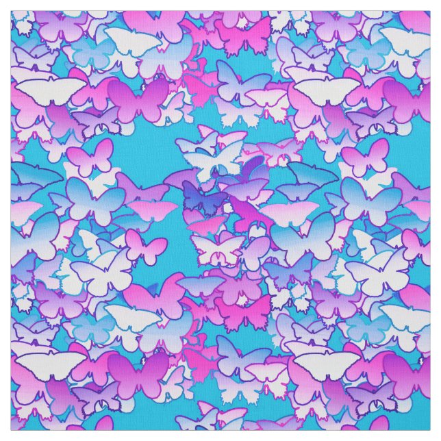 Schmetterlinge, violett und türkis stoff (Muster)