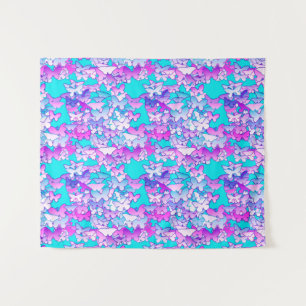 Schmetterlinge, Violett und Türkis Wandteppich