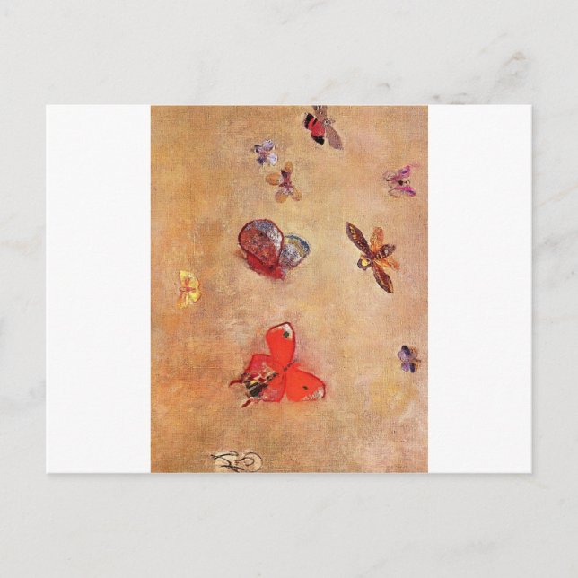 Schmetterlinge von Odilon Redon Postkarte (Vorderseite)