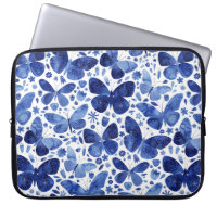 Schmetterlinge Wasserfarbe Blau Laptop Sieb