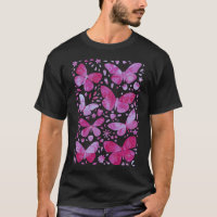 Schmetterlinge Wasserfarbe Magenta Rosa T - Shirt