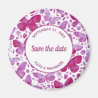 Schmetterlinge Wasserfarbe Magenta Save the Date r