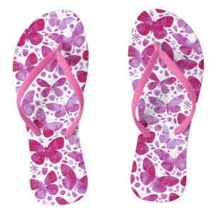 Schmetterlinge Wasserfarben Pink Flip Flops