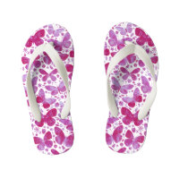 Schmetterlinge Watercolor Pink-Kinder-Flip-Flops