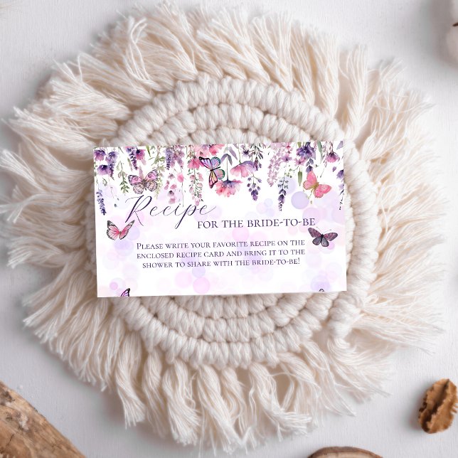 Schmetterlinge Wildblumen Brautparty Rezept Begleitkarte (Von Creator hochgeladen)