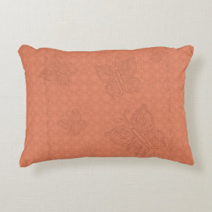 Schmetterlinge & Wirbel-Designs orange Akzent-Kiss Dekokissen