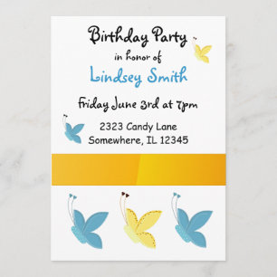 Schmetterlinge zum Geburtstag Einladung
