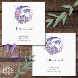 Schmetterlingkristalle Crescent Moon Blume Spiritu Quadratische Visitenkarte