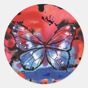 Schmetterlings-Aufkleber Runder Aufkleber