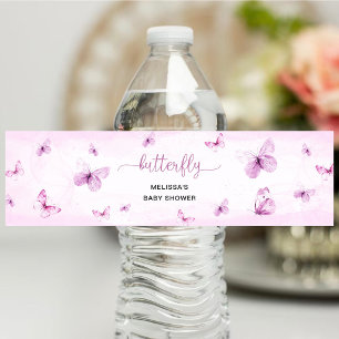 Schmetterlings-Baby-Party Wasserflaschenetikett