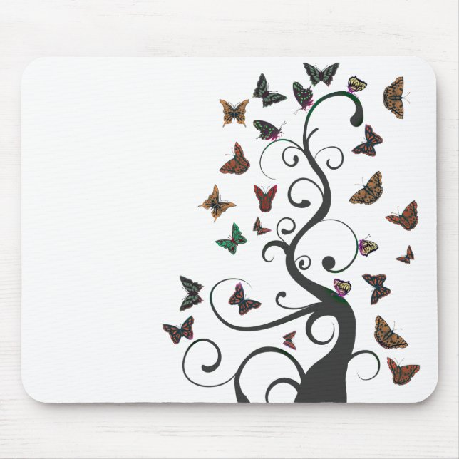 Schmetterlings-Baum Mousepad (Vorne)