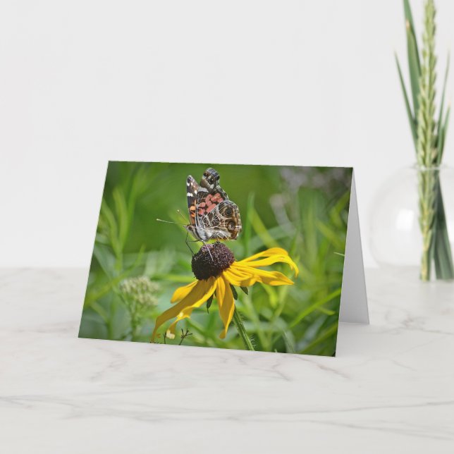 Schmetterlings-Blume Notecard Karte (Vorderseite)